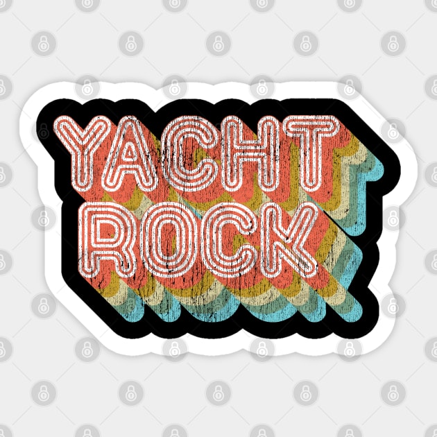 Vintage Fade Yacht Rock Party Boat Drinking Apparel Sticker by Vector Deluxe